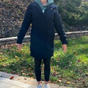 Northface rain parka -navy blue